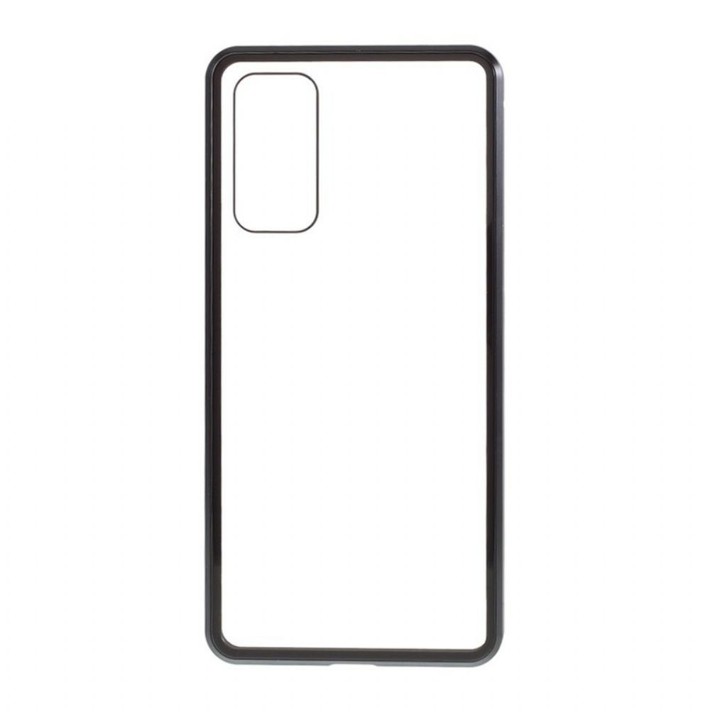Hülle Für Samsung Galaxy S20 FE Metallränder Und Rückseite Aus Gehärtetem Glas