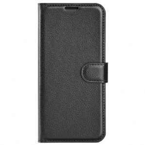 Flip Case Für Oppo Find X5 Pro Klassisches Litschi-kunstleder
