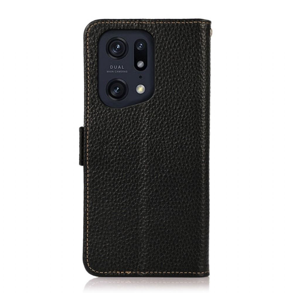 Flip Case Für Oppo Find X5 Pro Litschi-leder Khazneh Rfid