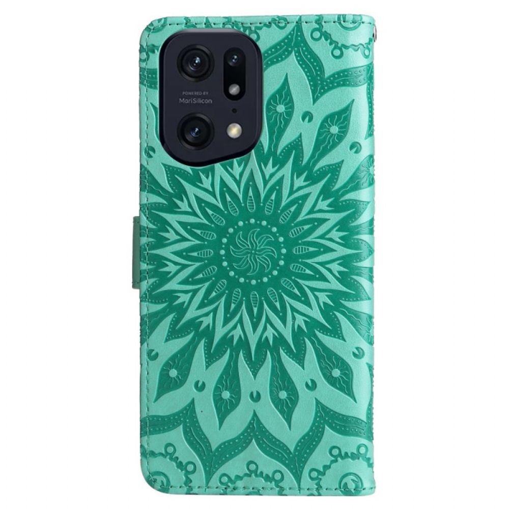 Flip Case Für Oppo Find X5 Pro Mit Kordel Tanga Sonne
