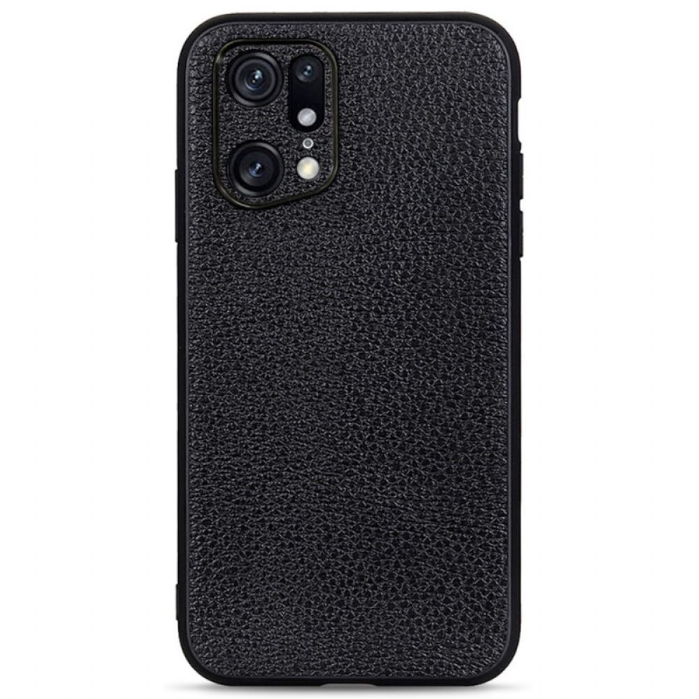 Handyhülle Für Oppo Find X5 Pro Echtes Litschi-leder
