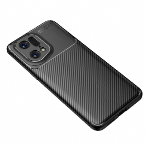 Handyhülle Für Oppo Find X5 Pro Gebürstete Kohlefaser