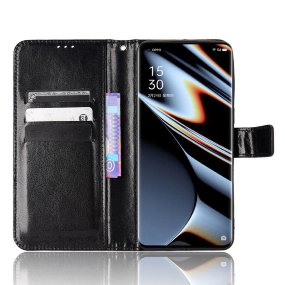 Lederhüllen Für Oppo Find X5 Pro Auffälliges Kunstleder