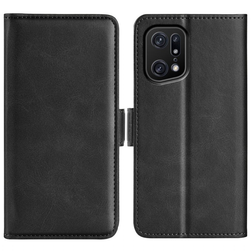 Lederhüllen Für Oppo Find X5 Pro Doppelverschluss