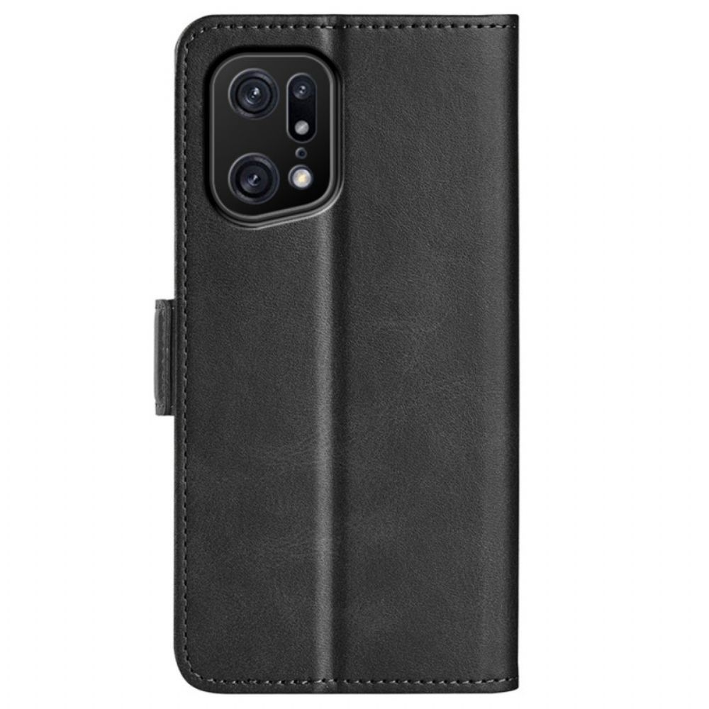 Lederhüllen Für Oppo Find X5 Pro Doppelverschluss