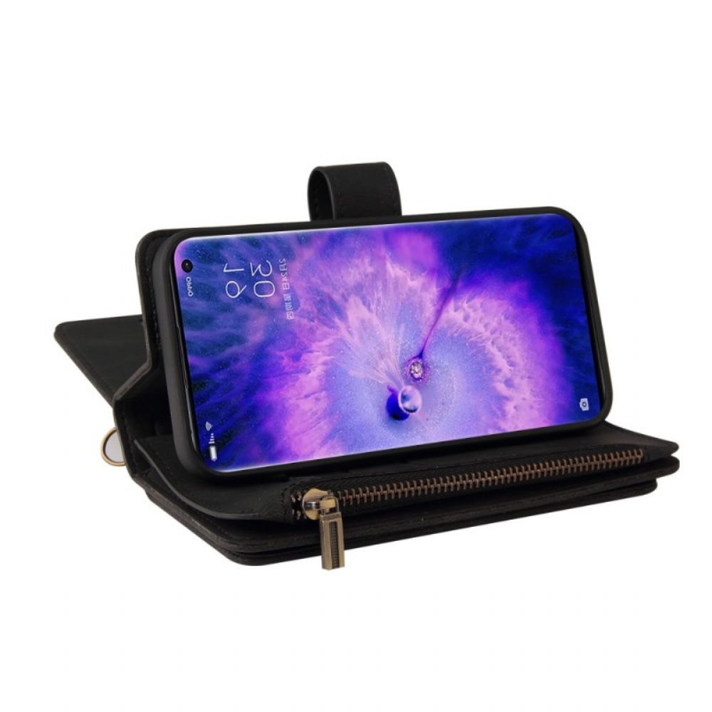 Lederhüllen Für Oppo Find X5 Pro Multifunktionaler Kartenhalter