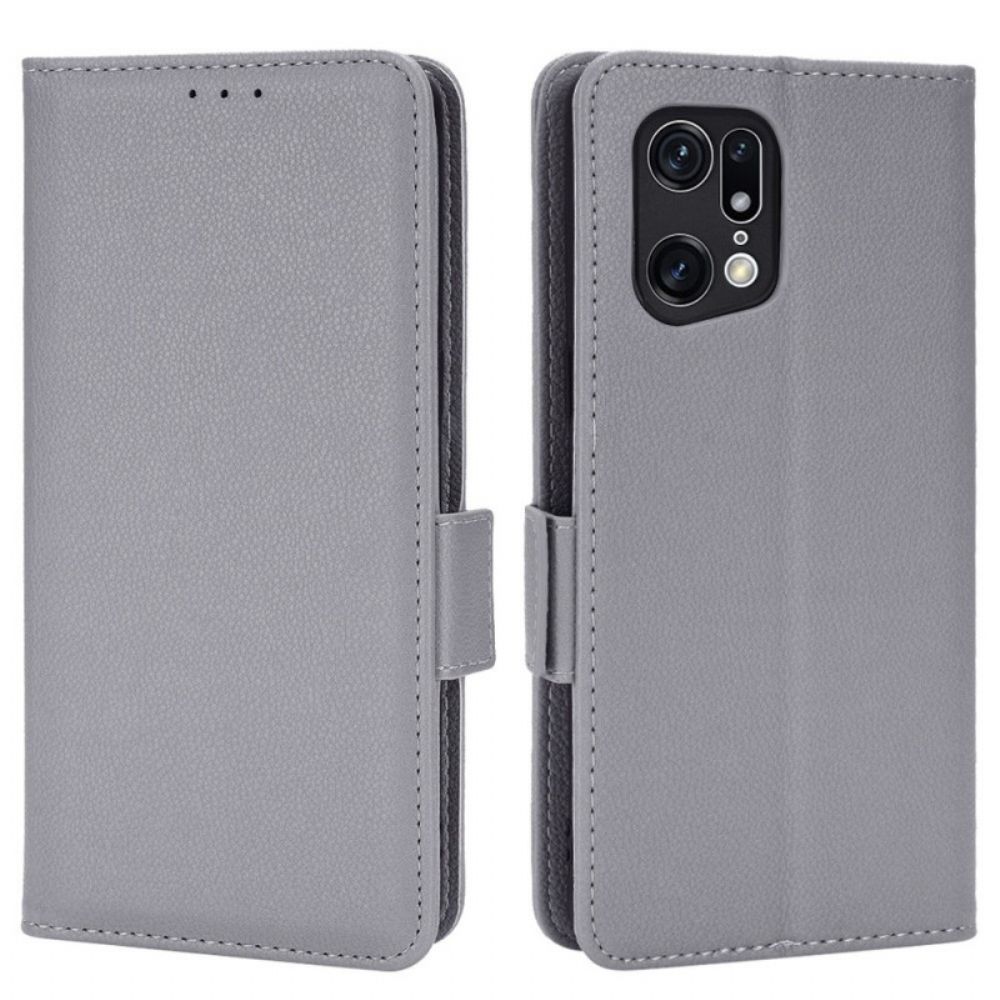 Lederhüllen Für Oppo Find X5 Pro Traditionelle Litschi-lederoptik