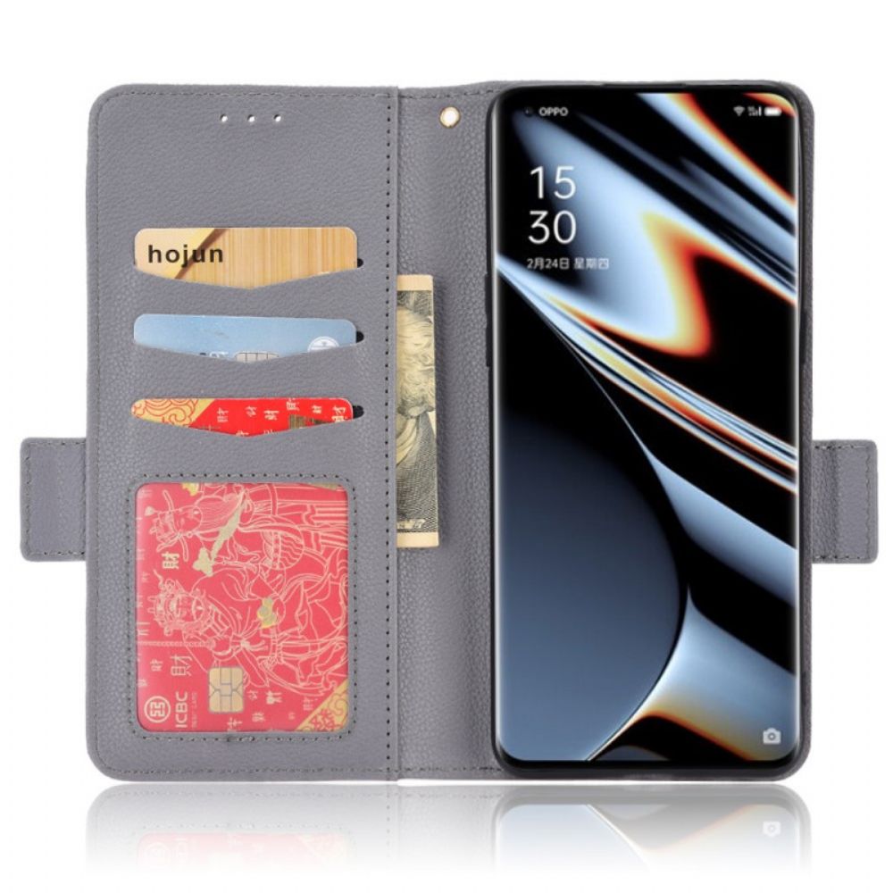 Lederhüllen Für Oppo Find X5 Pro Traditionelle Litschi-lederoptik