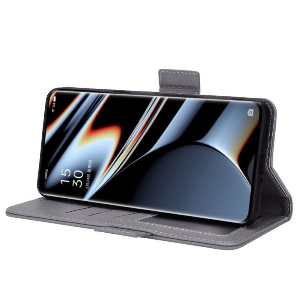 Lederhüllen Für Oppo Find X5 Pro Traditionelle Litschi-lederoptik