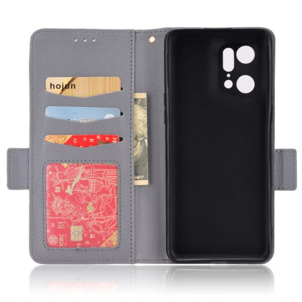 Lederhüllen Für Oppo Find X5 Pro Traditionelle Litschi-lederoptik