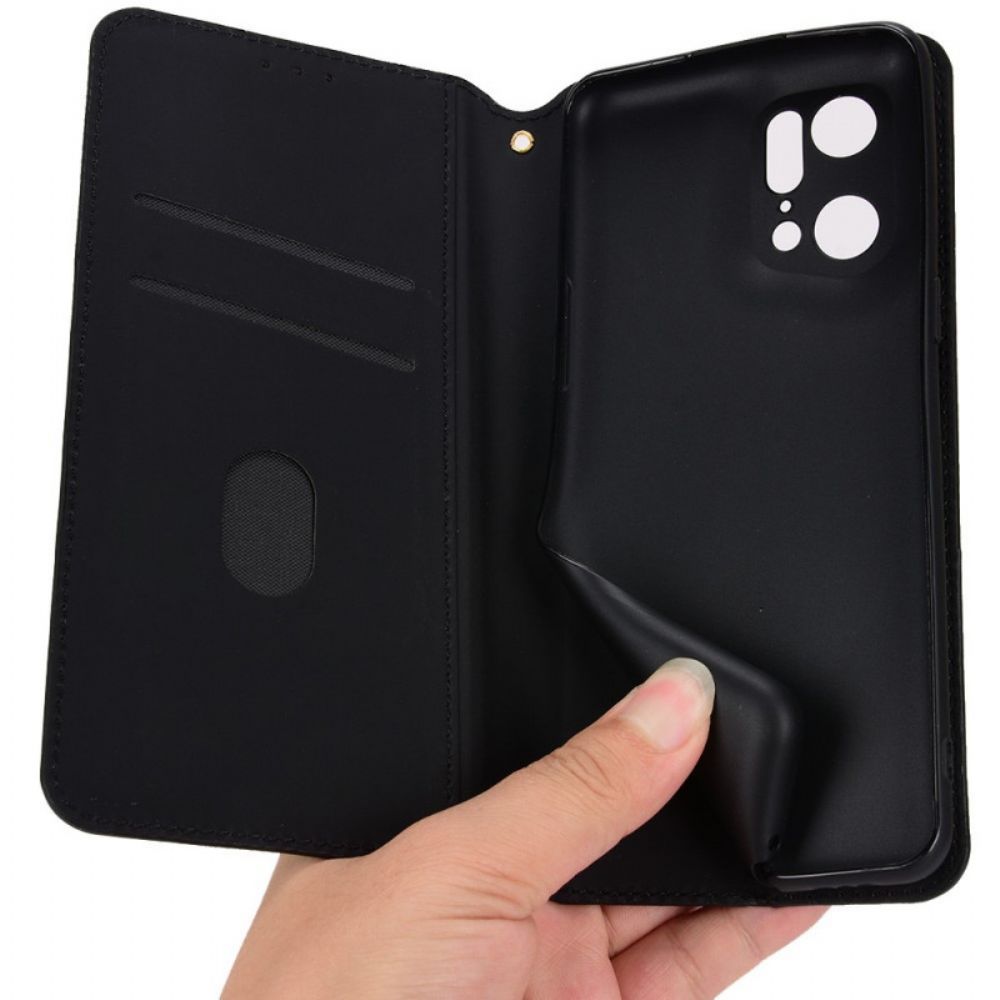 Schutzhülle Für Oppo Find X5 Pro Flip Case 3d-diamant-leder-effekt