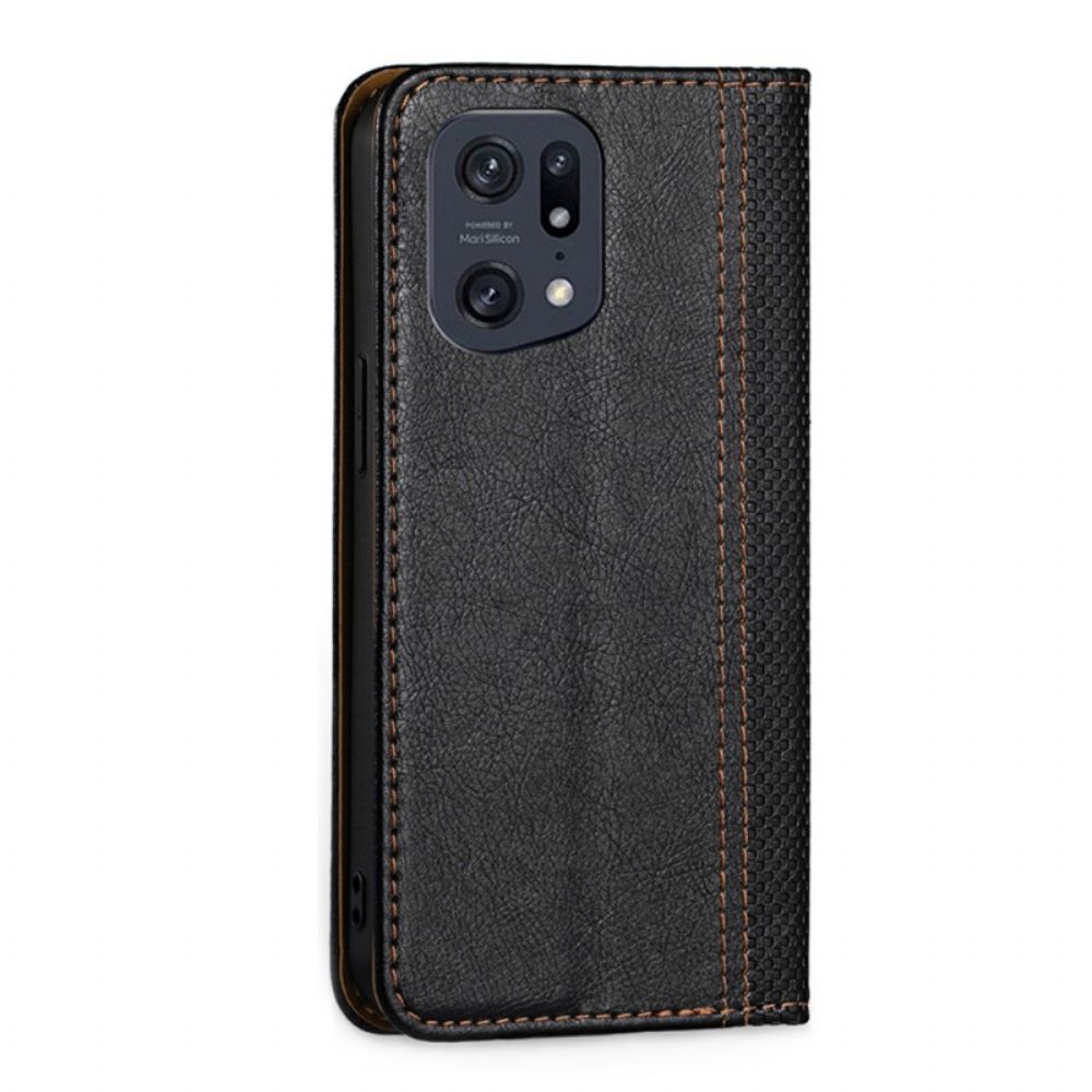 Schutzhülle Für Oppo Find X5 Pro Flip Case Vintage-leder-effekt