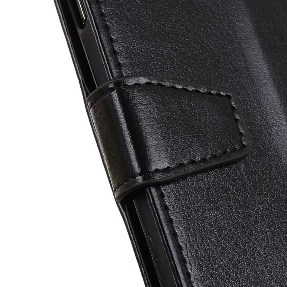 Flip Case Für Samsung Galaxy A03 Einfacher Glänzender Ledereffekt