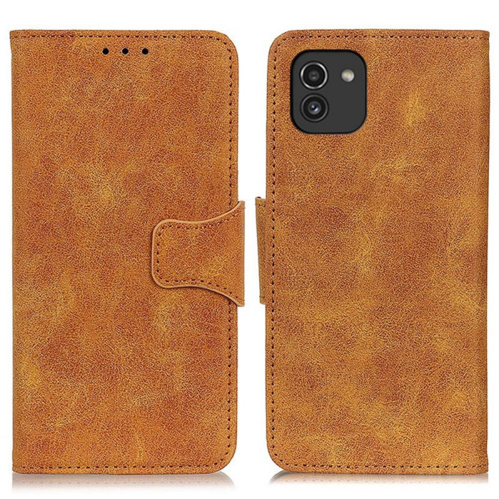 Flip Case Für Samsung Galaxy A03 Vintage Spaltleder