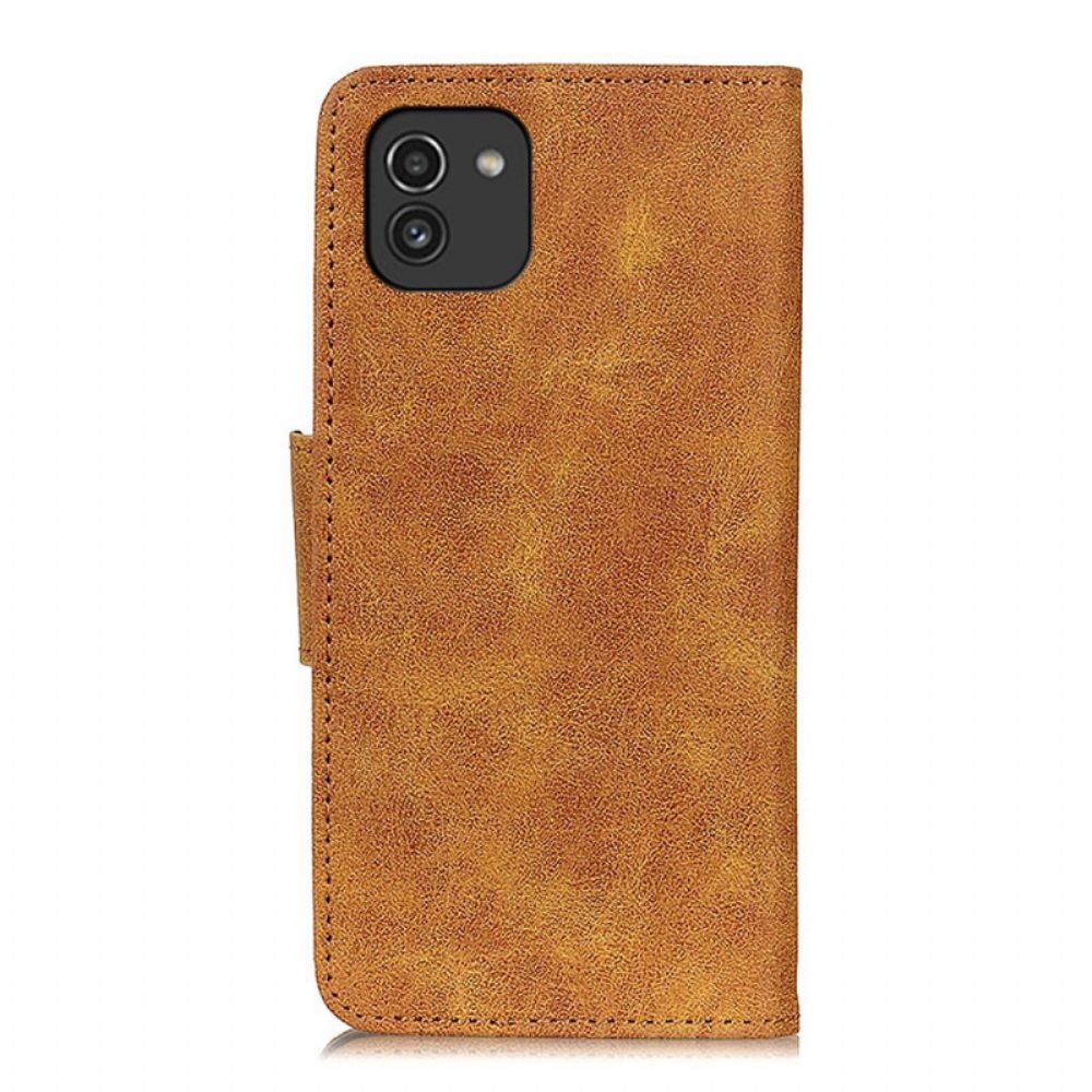 Flip Case Für Samsung Galaxy A03 Vintage Spaltleder