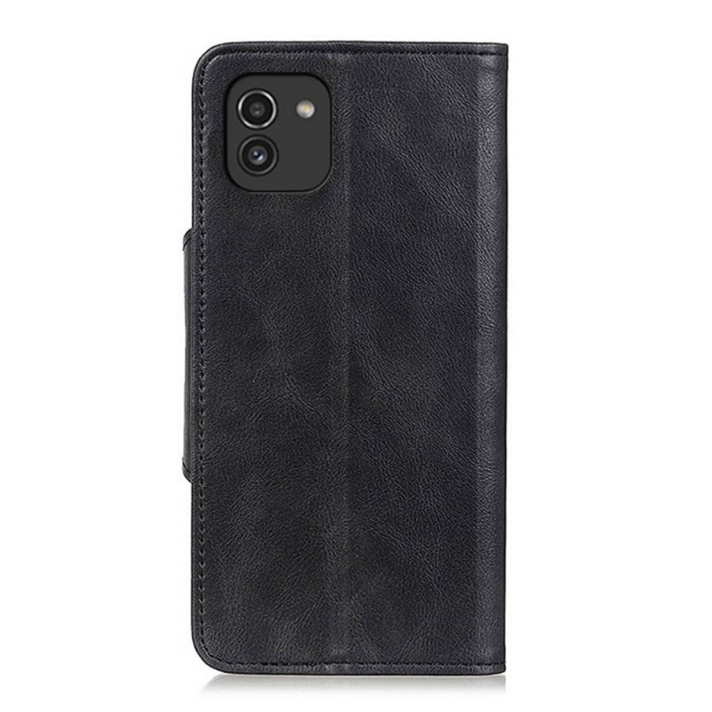 Lederhüllen Für Samsung Galaxy A03 Kunstlederknopf