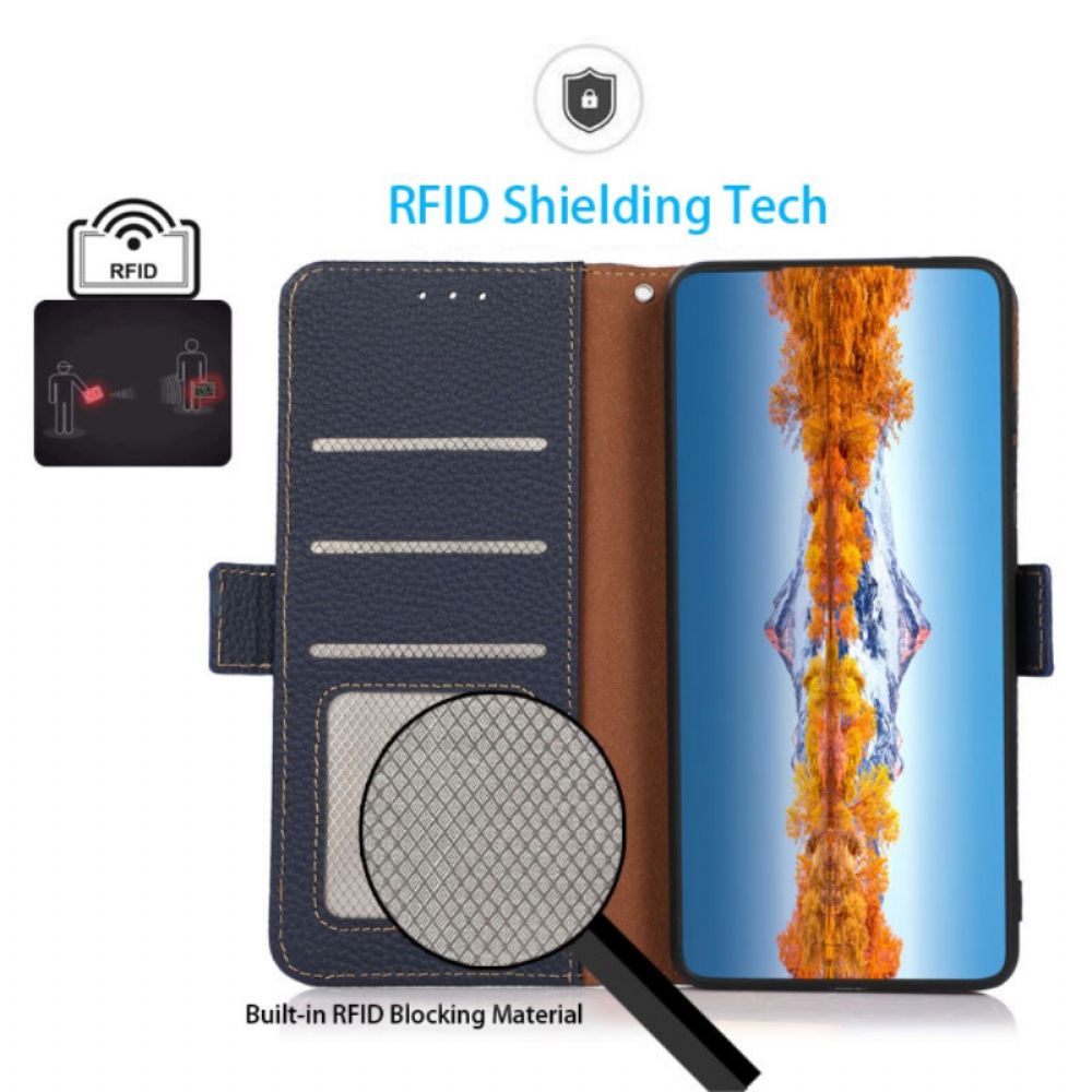 Lederhüllen Für Samsung Galaxy A03 Litschi-leder Khazneh Rfid