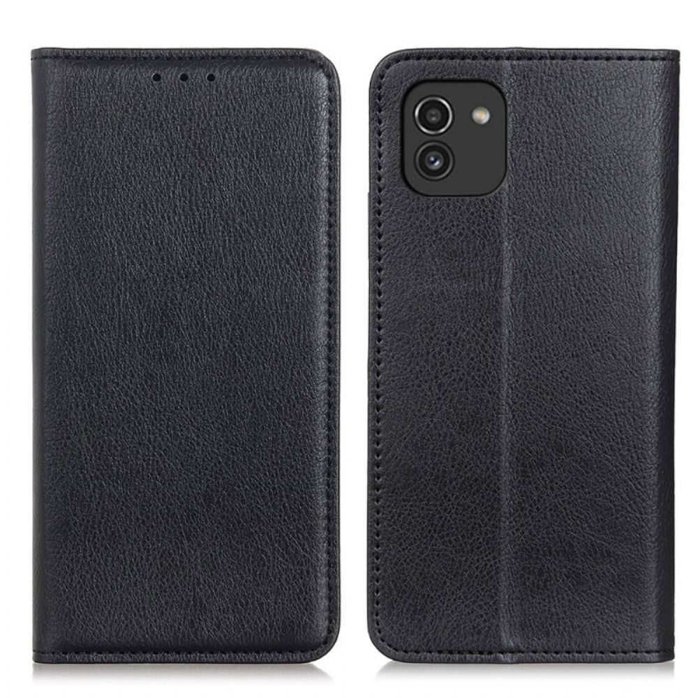 Schutzhülle Für Samsung Galaxy A03 Flip Case Leder-litschi-design