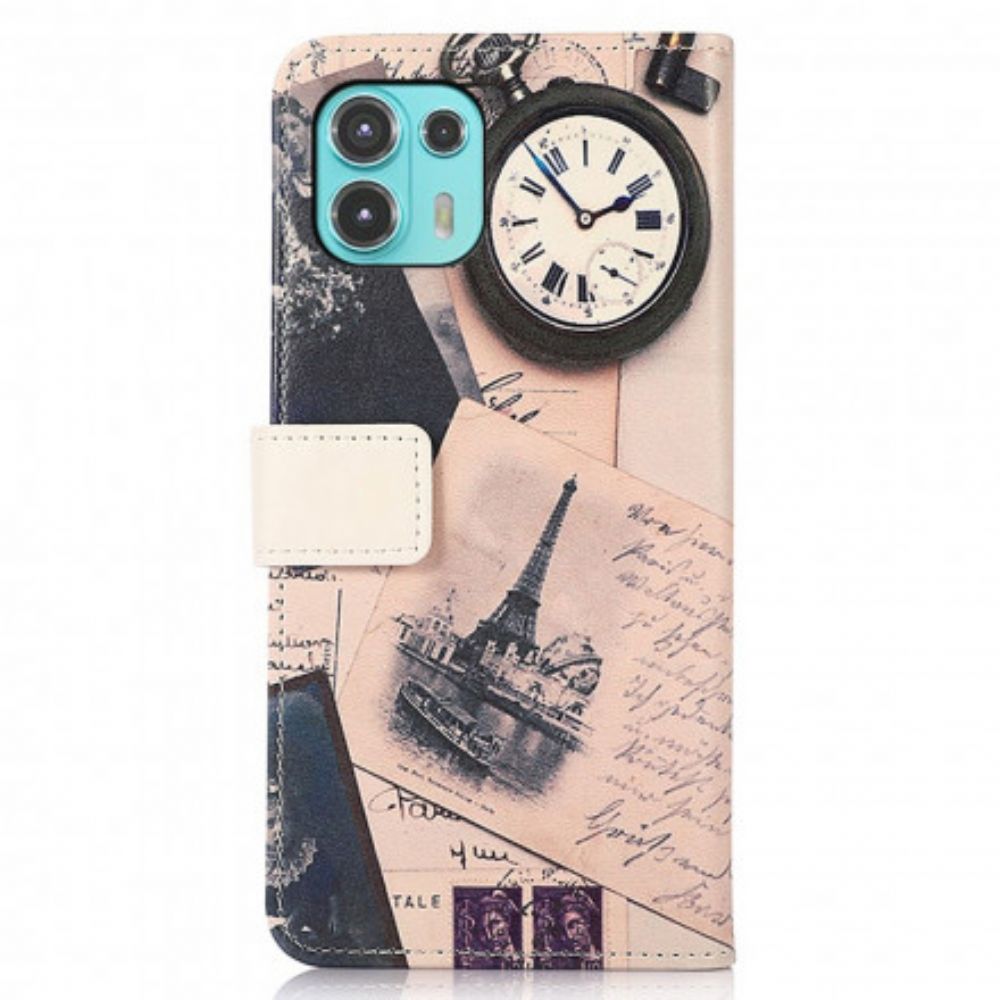 Flip Case Für Motorola Edge 20 Lite Eiffelturm Des Dichters