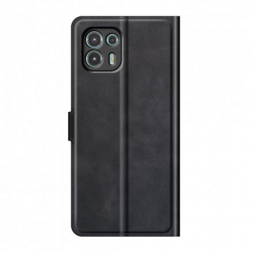 Flip Case Für Motorola Edge 20 Lite Extrem Schmaler Ledereffekt