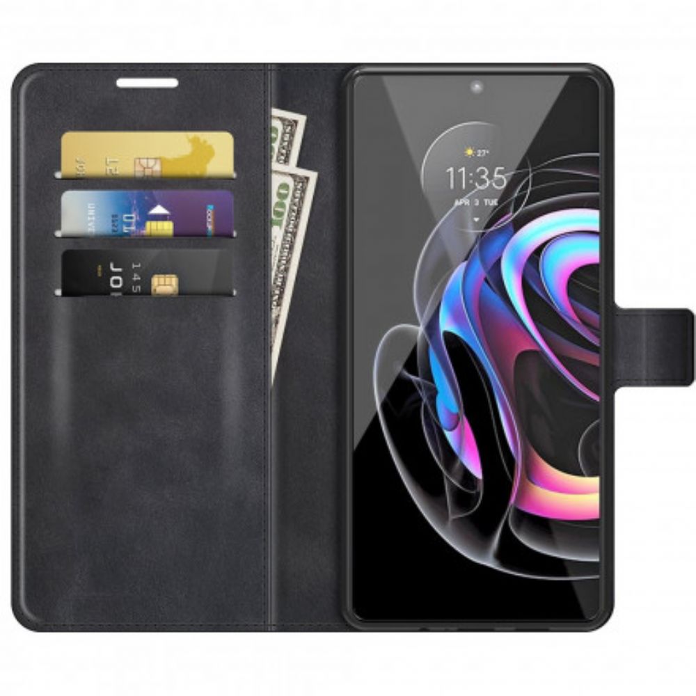 Flip Case Für Motorola Edge 20 Lite Extrem Schmaler Ledereffekt