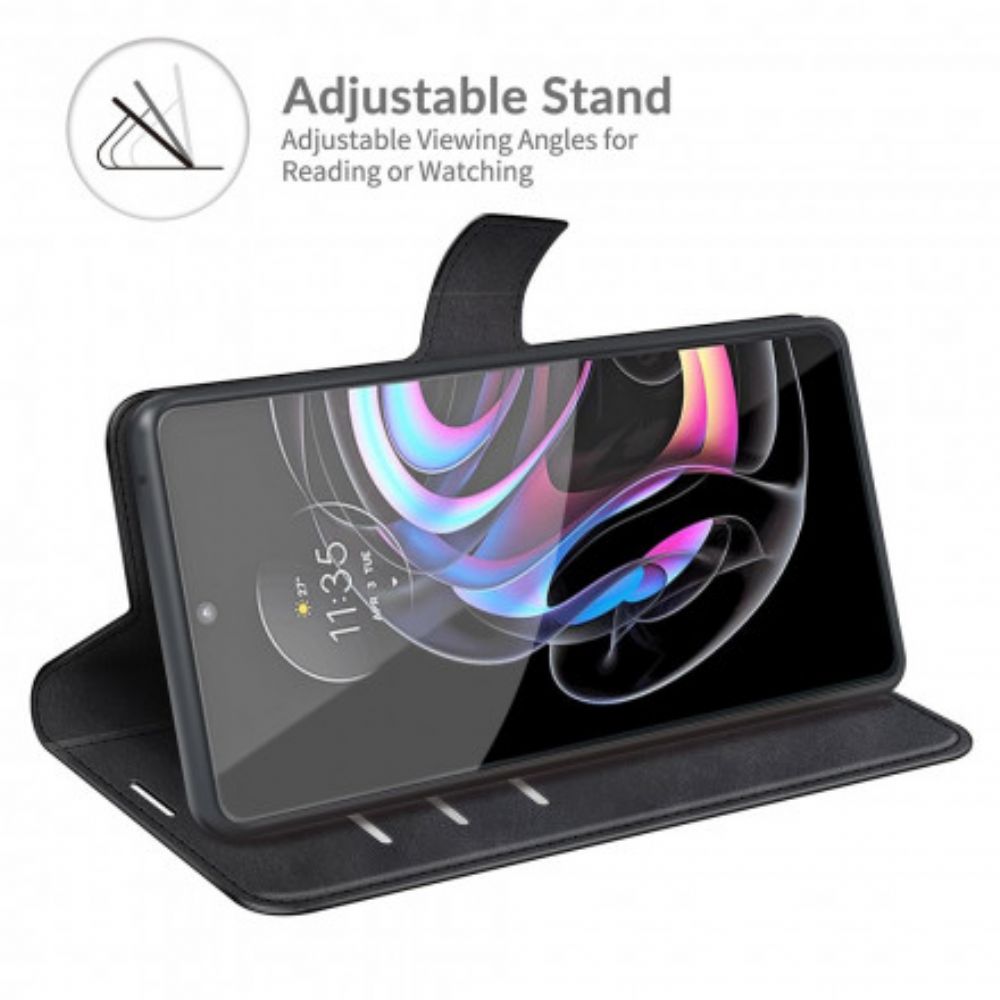 Flip Case Für Motorola Edge 20 Lite Extrem Schmaler Ledereffekt