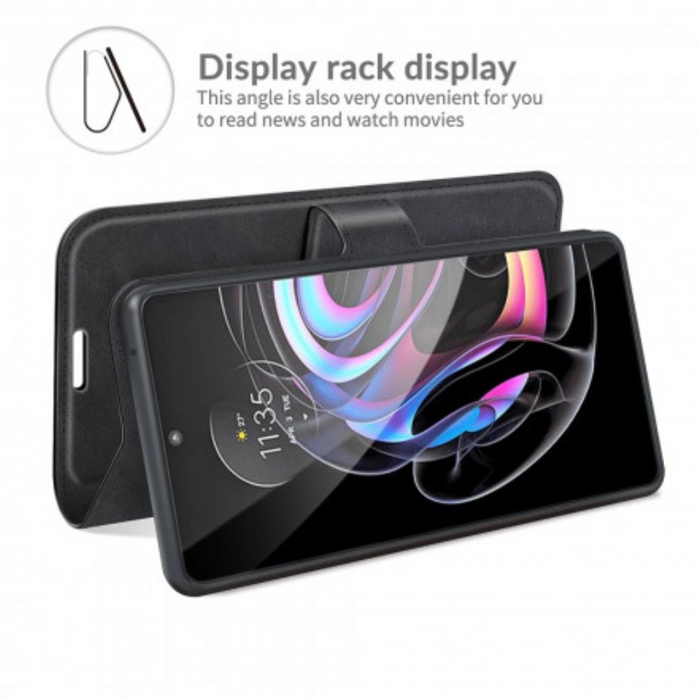Flip Case Für Motorola Edge 20 Lite Extrem Schmaler Ledereffekt