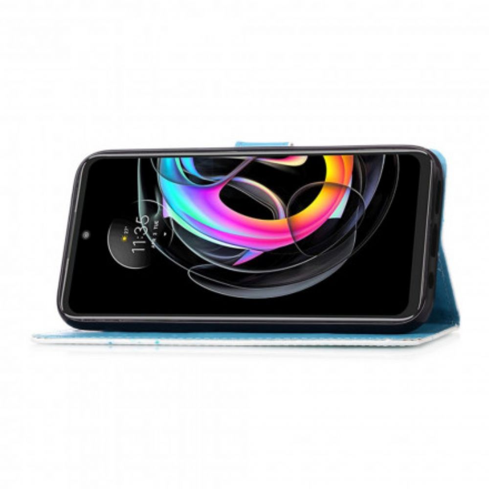 Flip Case Für Motorola Edge 20 Lite Mit Kordel Liebe Schmetterlinge Riemchen