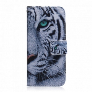 Flip Case Für Motorola Edge 20 Lite Tigergesicht