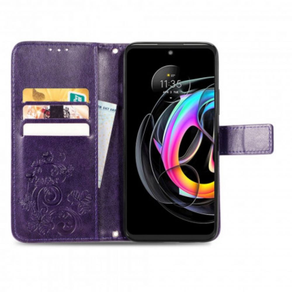 Flip Case Für Motorola Edge 20 Lite Vierblättriges Kleeblatt