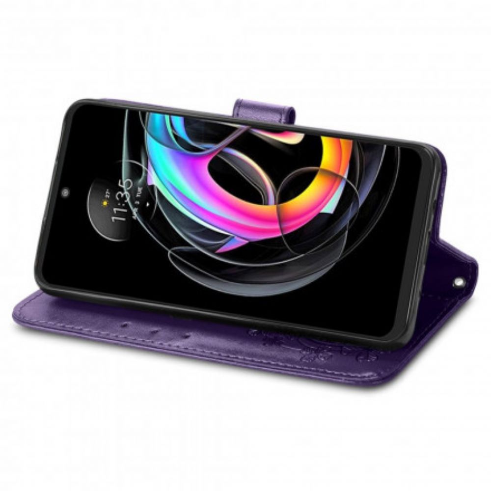 Flip Case Für Motorola Edge 20 Lite Vierblättriges Kleeblatt