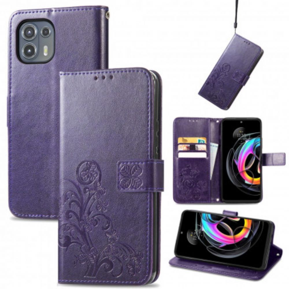 Flip Case Für Motorola Edge 20 Lite Vierblättriges Kleeblatt