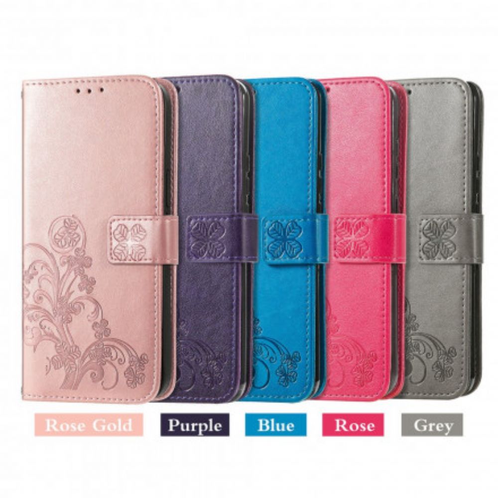 Flip Case Für Motorola Edge 20 Lite Vierblättriges Kleeblatt