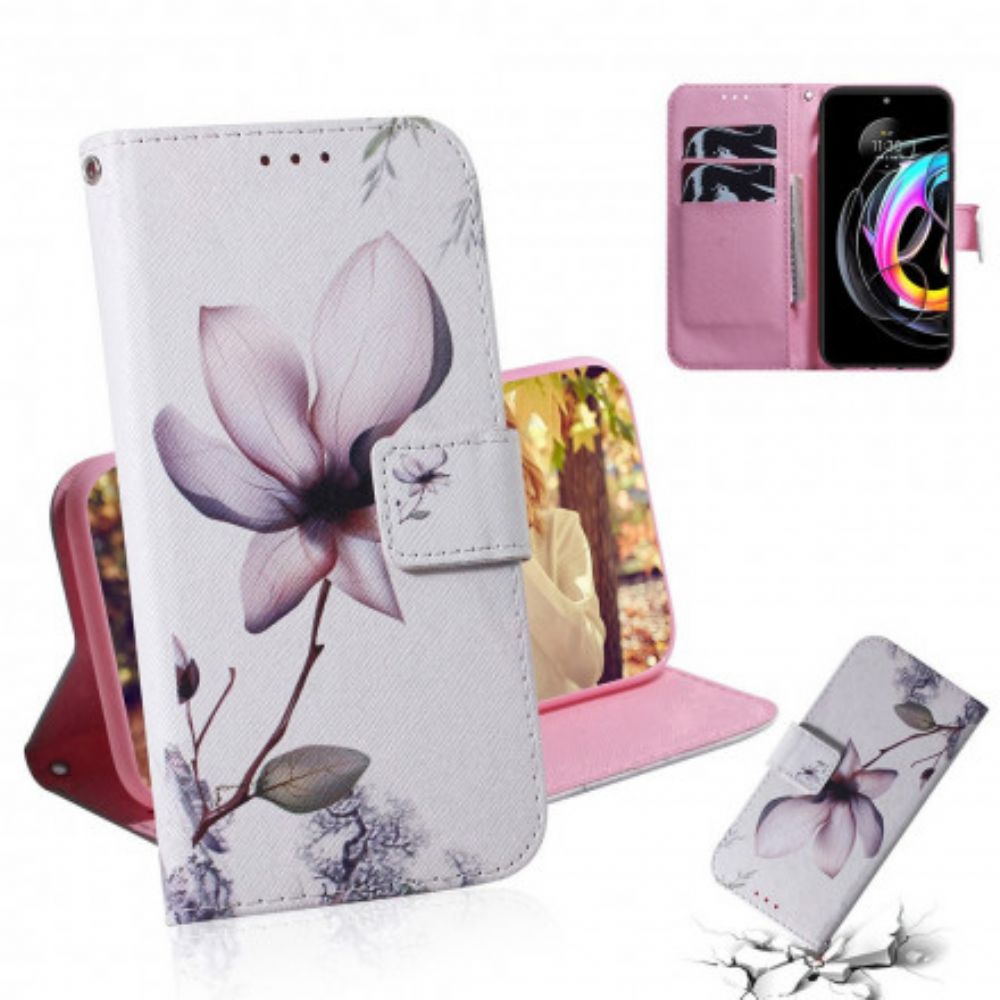 Lederhüllen Für Motorola Edge 20 Lite Alte Rosenblüte