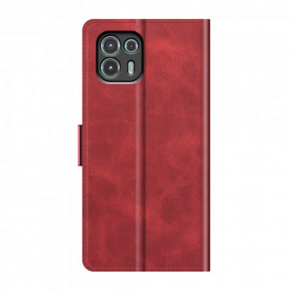 Lederhüllen Für Motorola Edge 20 Lite Flip Case Klassische Doppelklappe