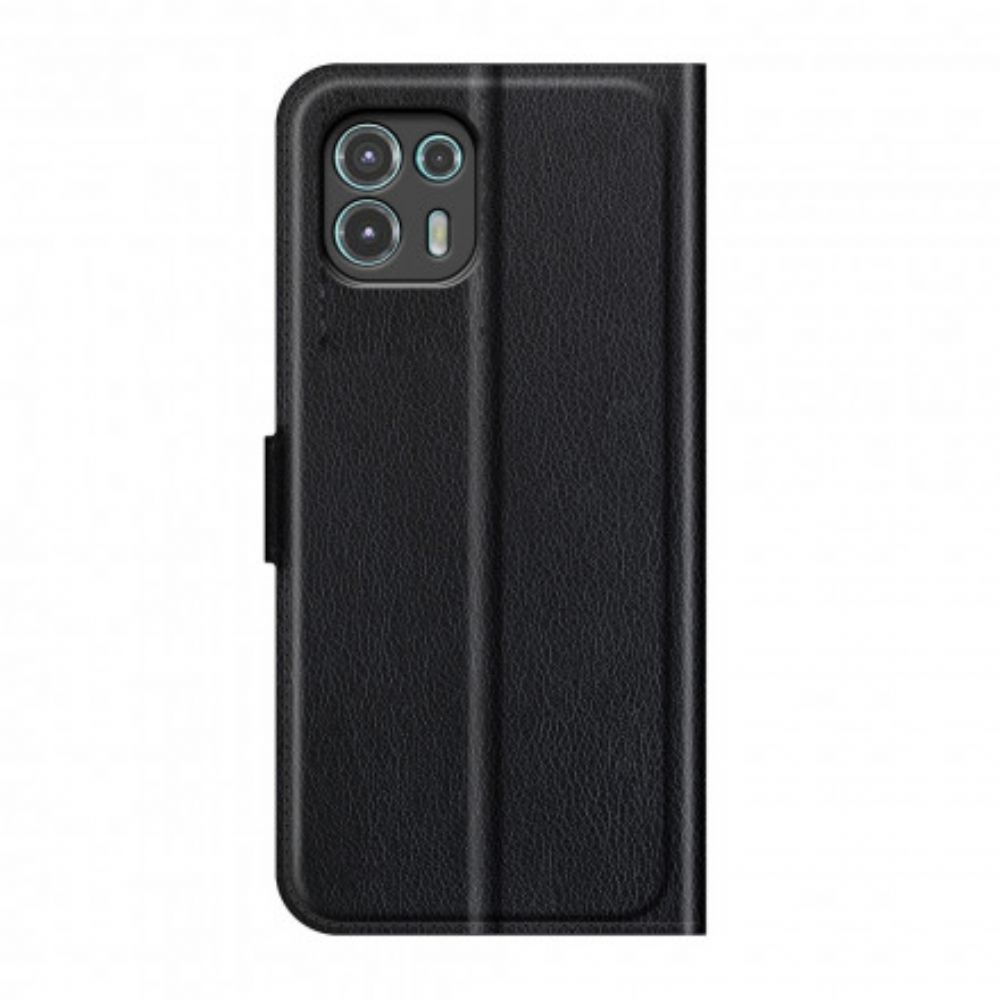 Lederhüllen Für Motorola Edge 20 Lite Klassisches Litschi Kunstleder
