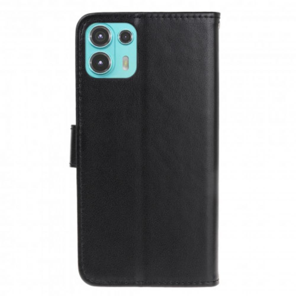 Lederhüllen Für Motorola Edge 20 Lite Mit Kordel Tanga Schmetterlinge Und Blumen