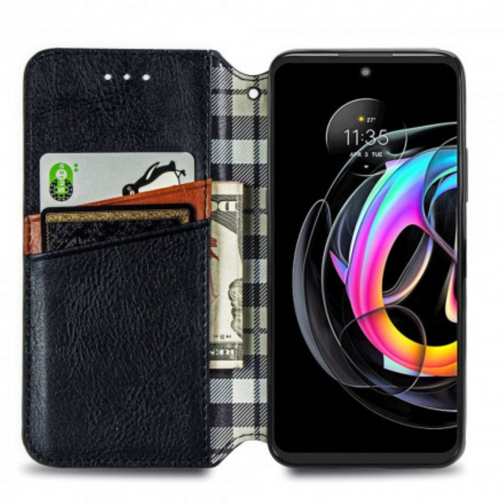 Schutzhülle Für Motorola Edge 20 Lite Flip Case Kunstleder Mit Rautenstruktur