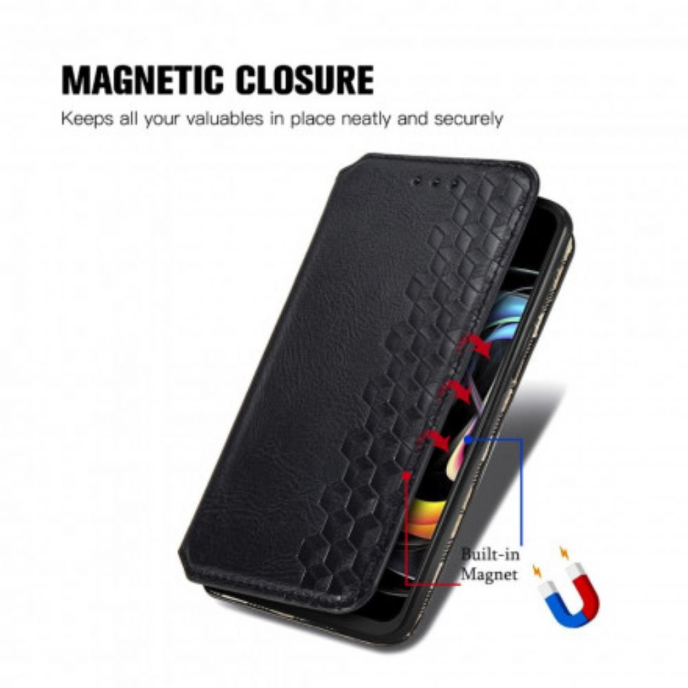 Schutzhülle Für Motorola Edge 20 Lite Flip Case Kunstleder Mit Rautenstruktur