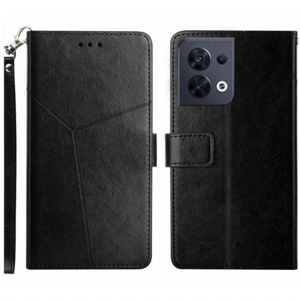 Flip Case Für Oppo Reno 8 Geo Y Design Leather Style
