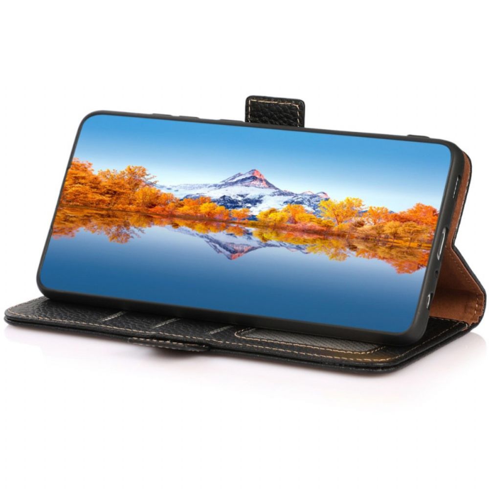 Flip Case Für Oppo Reno 8 Litschi-leder Khazneh Rfid