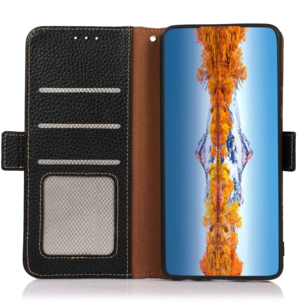 Flip Case Für Oppo Reno 8 Litschi-leder Khazneh Rfid