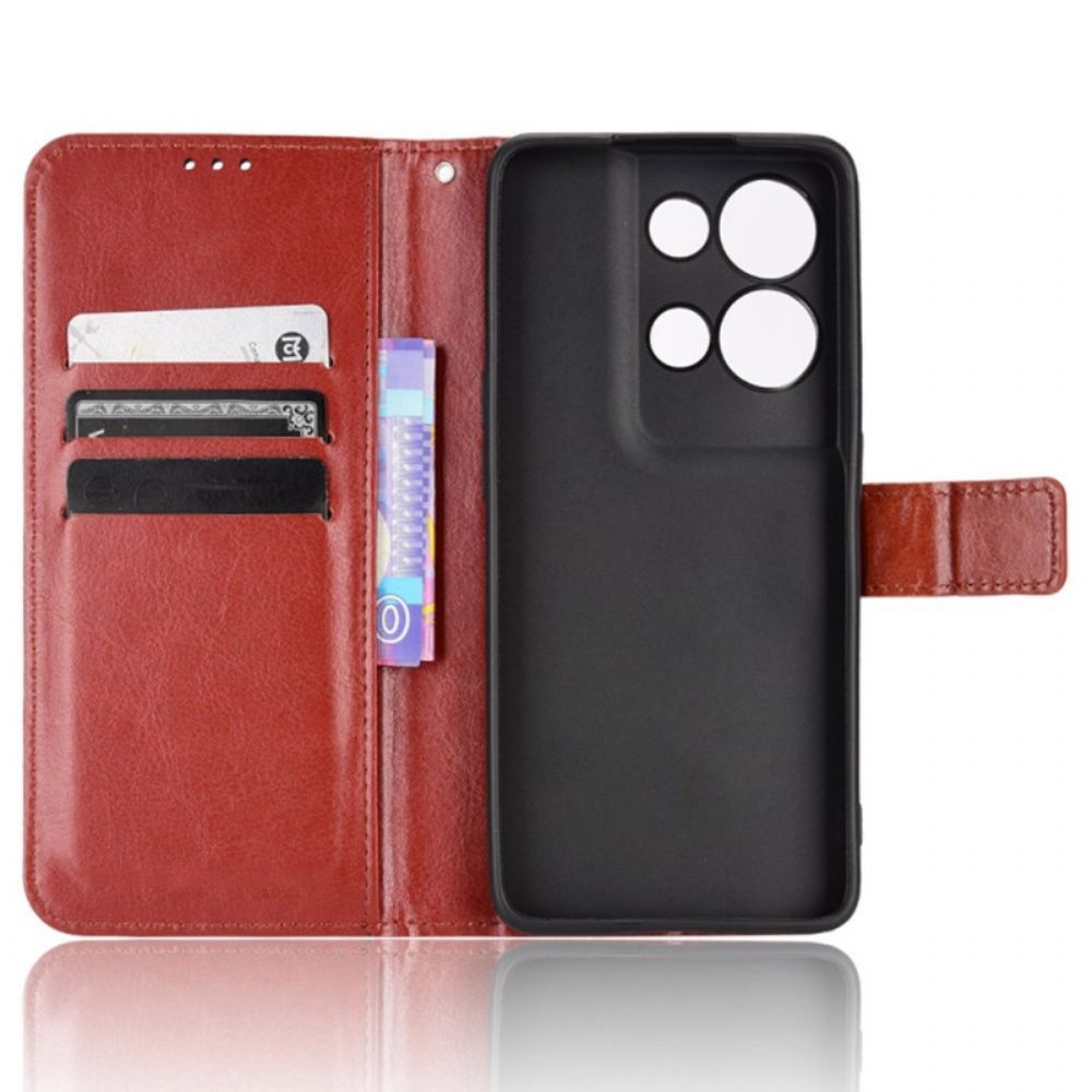 Flip Case Für Oppo Reno 8 Mit Kordel Auffälliges Kunstleder Mit Riemen