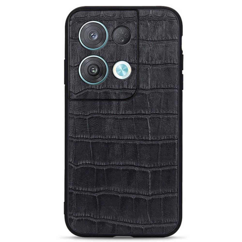 Handyhülle Für Oppo Reno 8 Echtes Leder In Kroko-optik