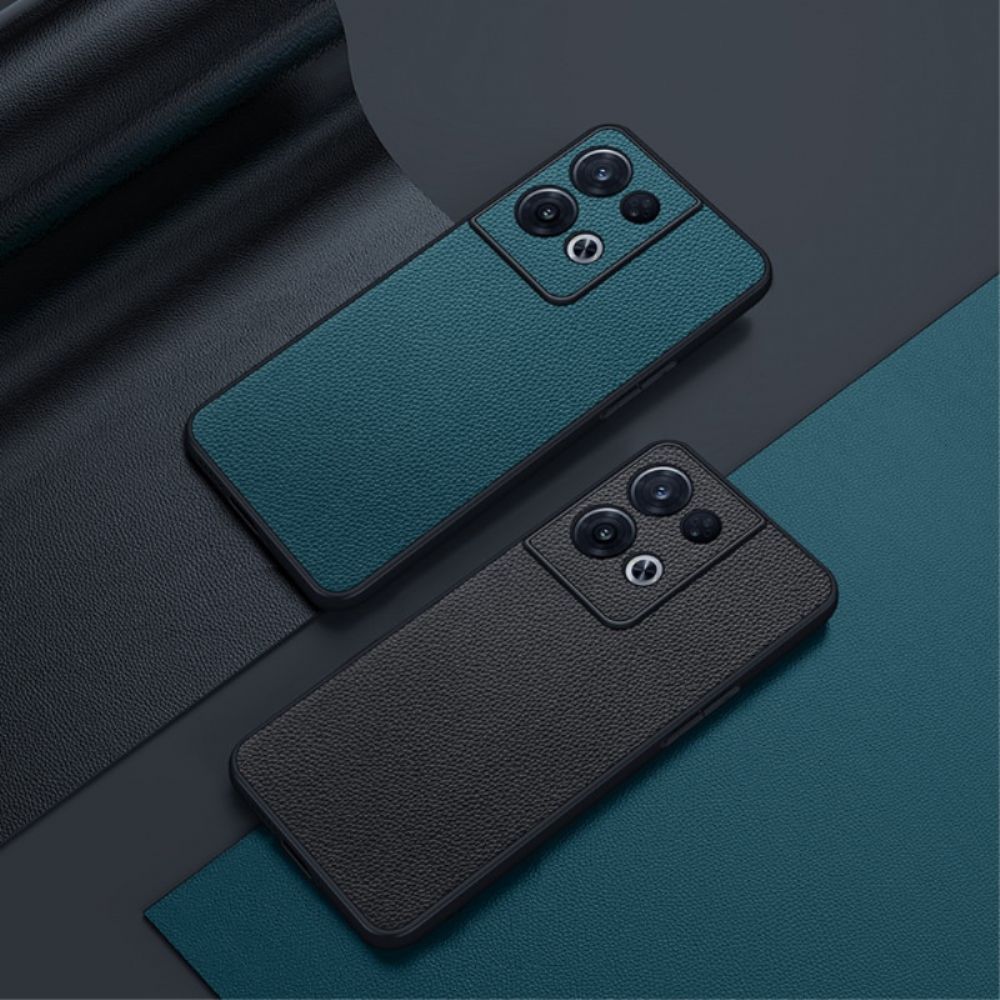 Handyhülle Für Oppo Reno 8 Echtes Litschi-leder