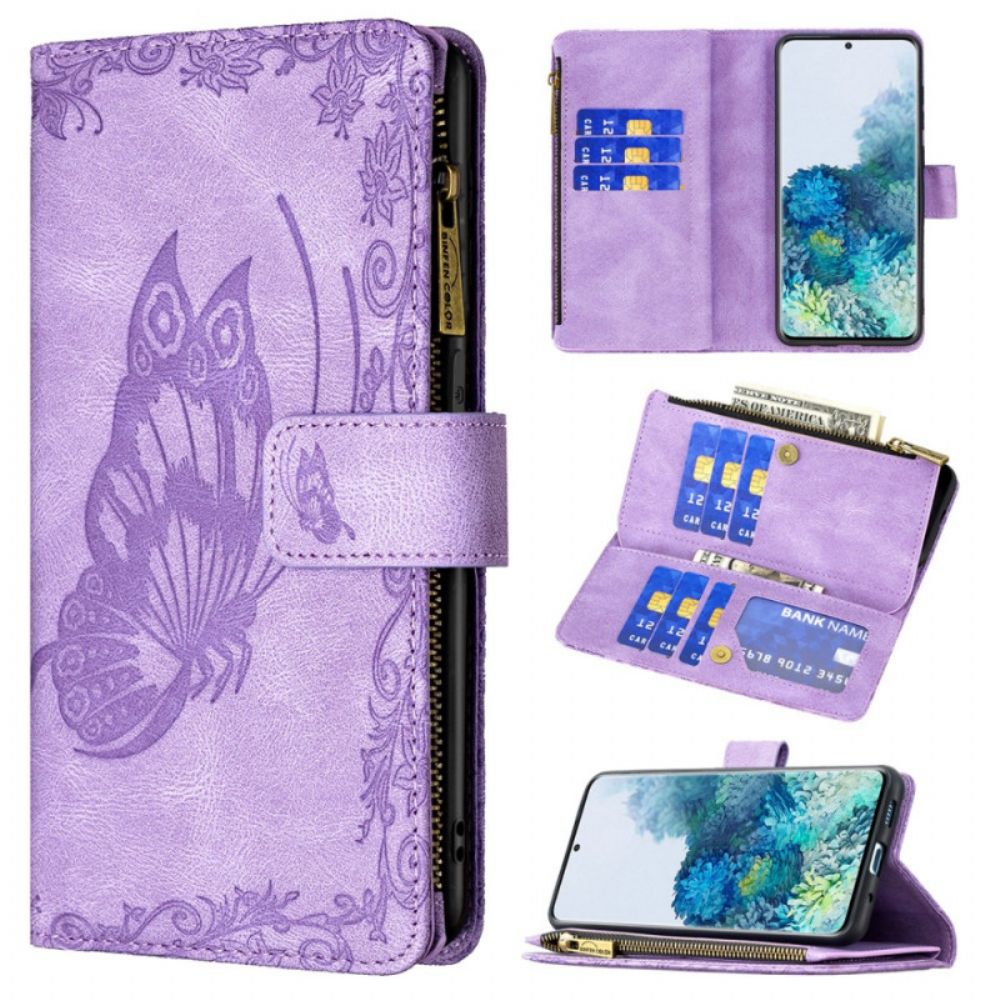Flip Case Für Samsung Galaxy S20 Plus 4G / 5G Reißverschlusstasche Schmetterling