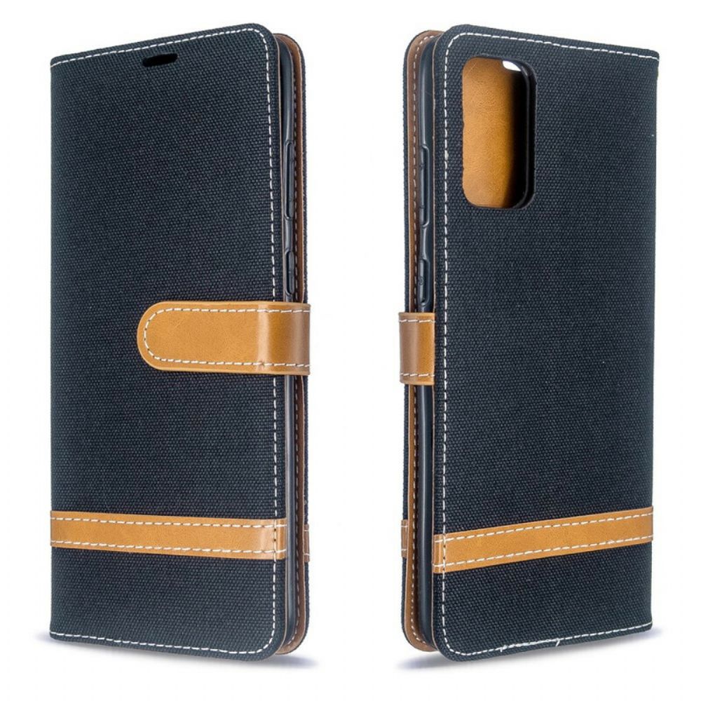 Lederhüllen Für Samsung Galaxy S20 Plus 4G / 5G Mit Kordel Armband In Stoff- Und Lederoptik