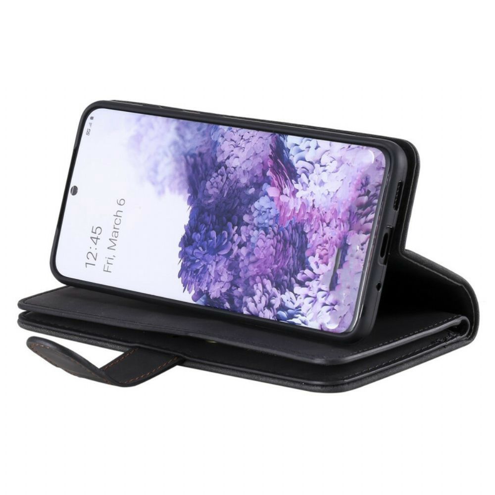 Lederhüllen Für Samsung Galaxy S20 Plus 4G / 5G Verstärkte Konturentasche Mit Reißverschluss