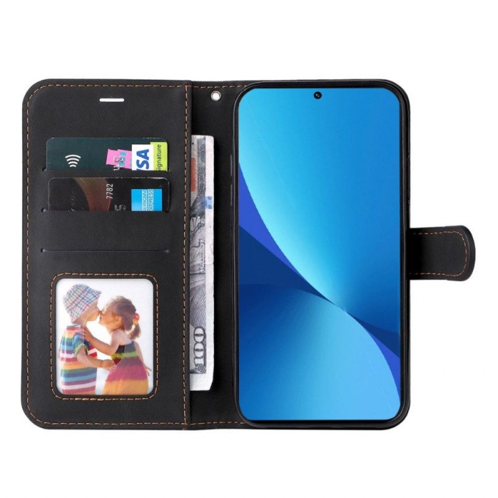 Flip Case Für Xiaomi 12 Lite Zweifarbig Mit Riemen