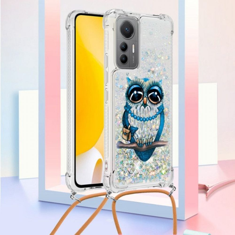 Hülle Für Xiaomi 12 Lite Mit Kordel Pailletten-kordelzug Frau Eule